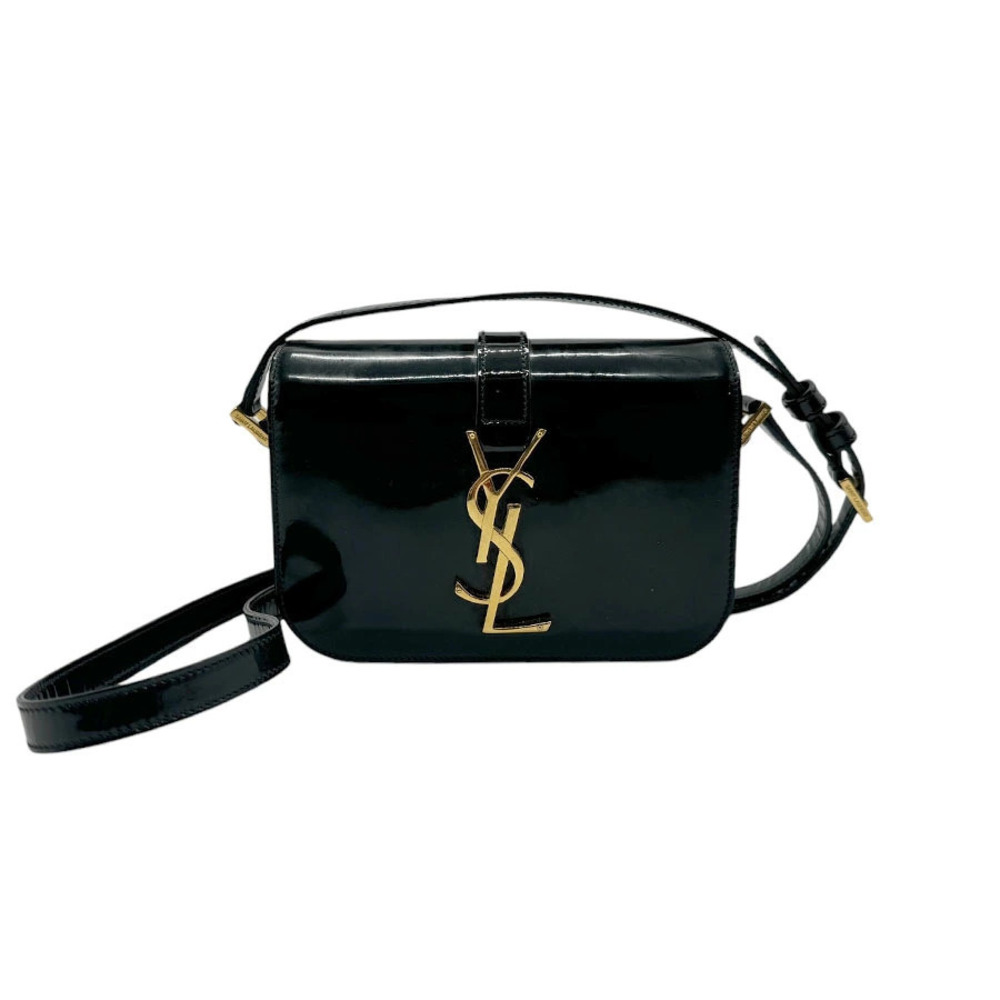 Saint Laurent Crossbody bag Patent Vernis leather black gold